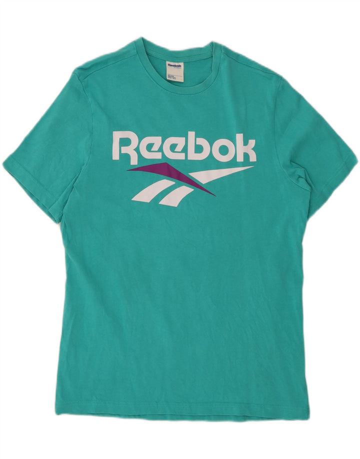REEBOK Muška klasična majica kratkih rukava srednje tirkizne boje, pamuk