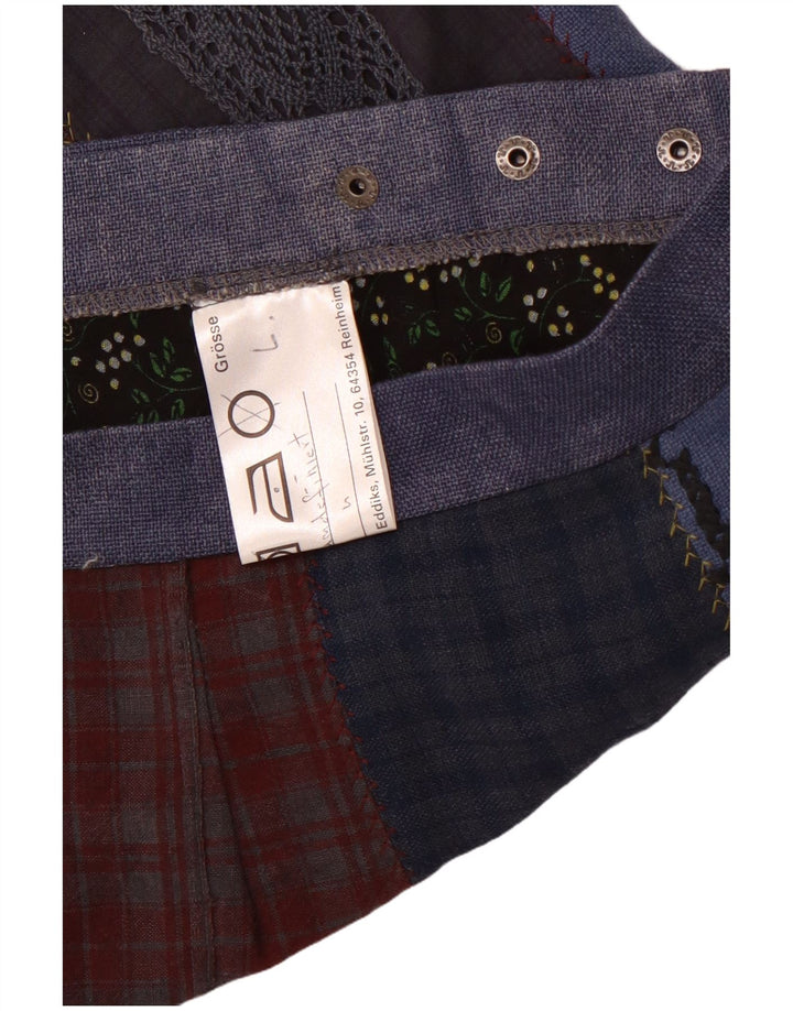 VINTAGE ženska suknja na omot, velika W36 plava patchwork