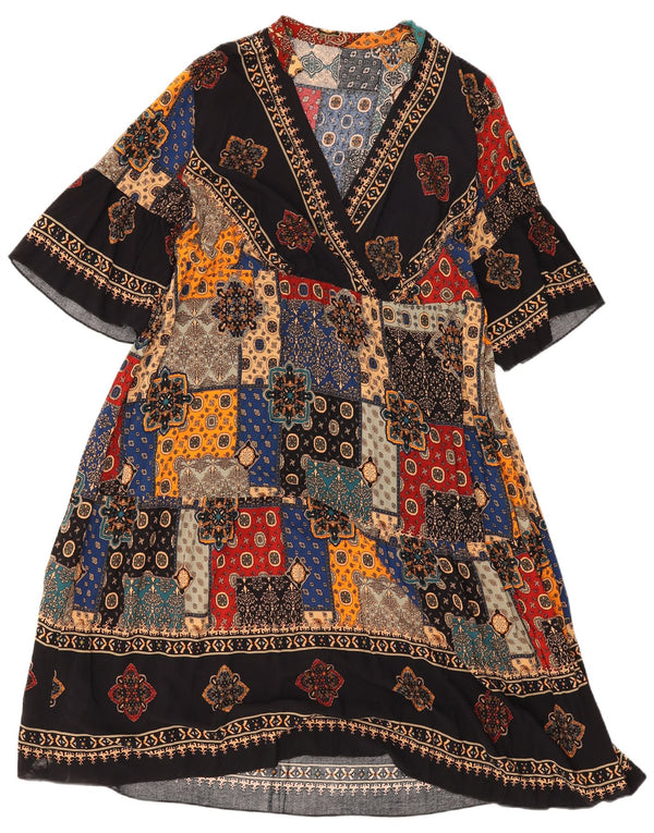 Shein ženska kaftan haljina s krilima šišmiša UK 20 2XL Raznobojni patchwork