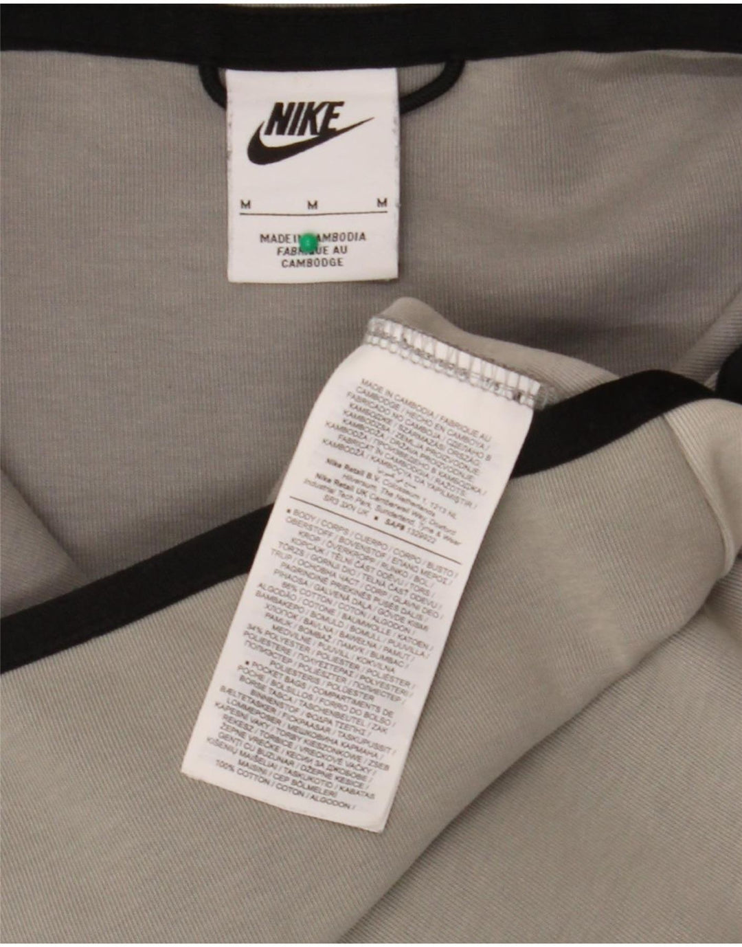 Nike muški pulover s kapuljačom na patentni zatvarač srednje sivi pamuk u blokovima boja