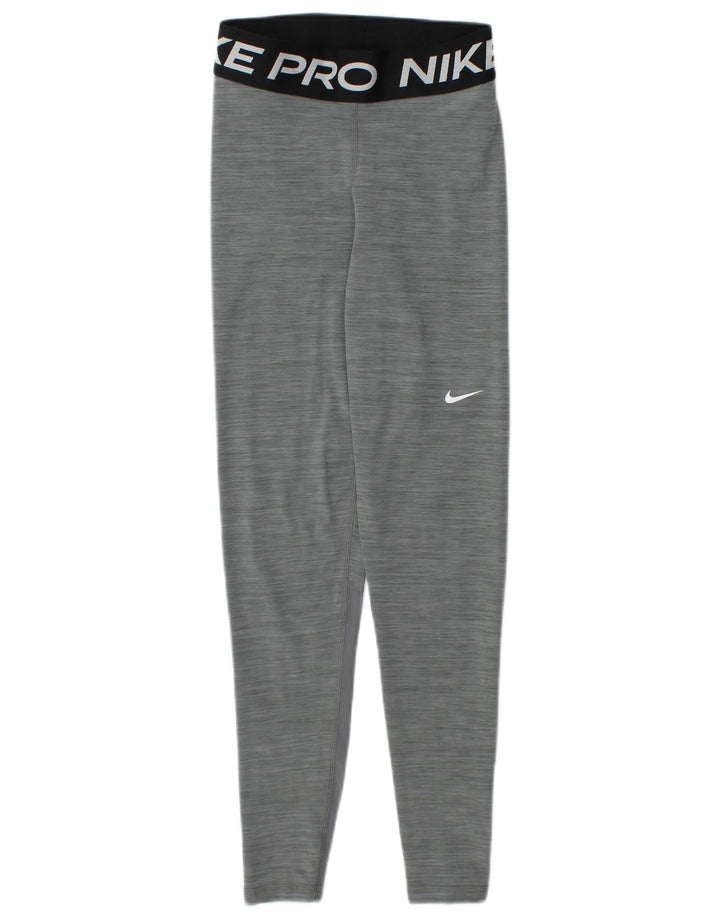 NIKE Ženske Dri Fit Graphic Leggings UK 4 XS sivi flekasti poliester