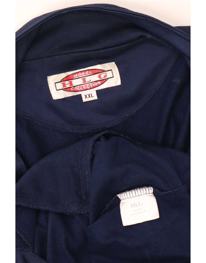 Vintage muška gornja jakna od trenirke 2XL tamnoplavi poliester u boji