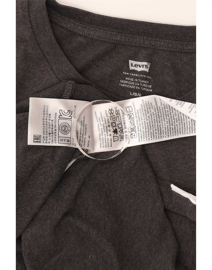 Levi's muška majica kratkih rukava s grafičkim motivima, veliki sivi pamuk u blokovima boja