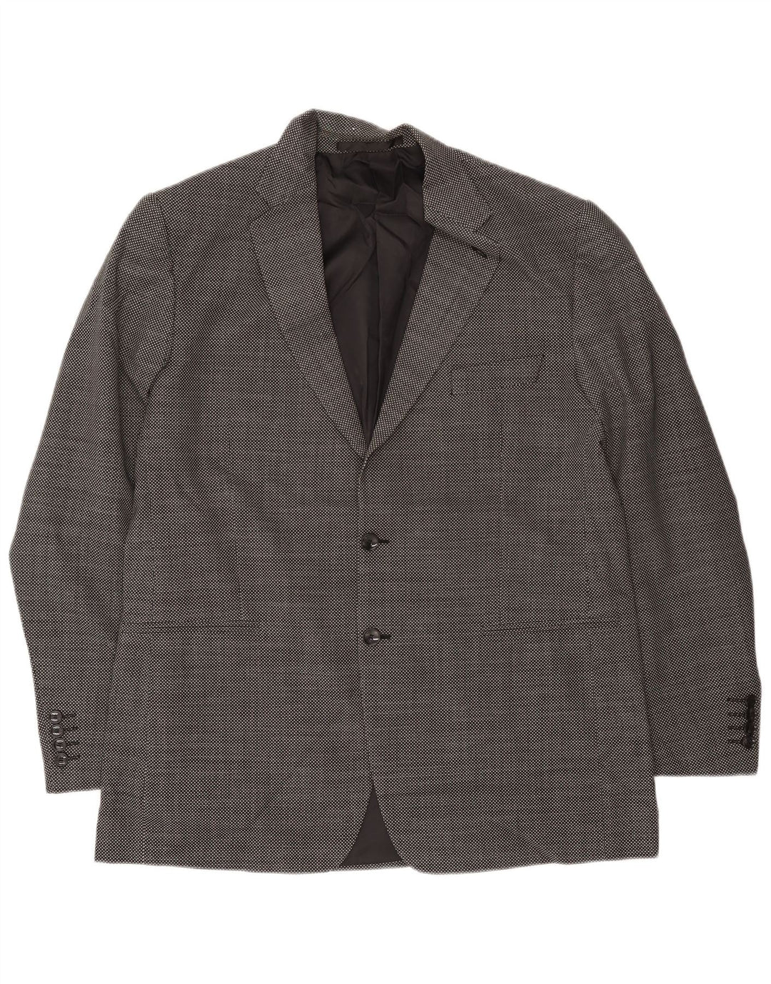Marks & Spencer muška jakna sako s 2 gumba UK 44 XL crna karirana vuna