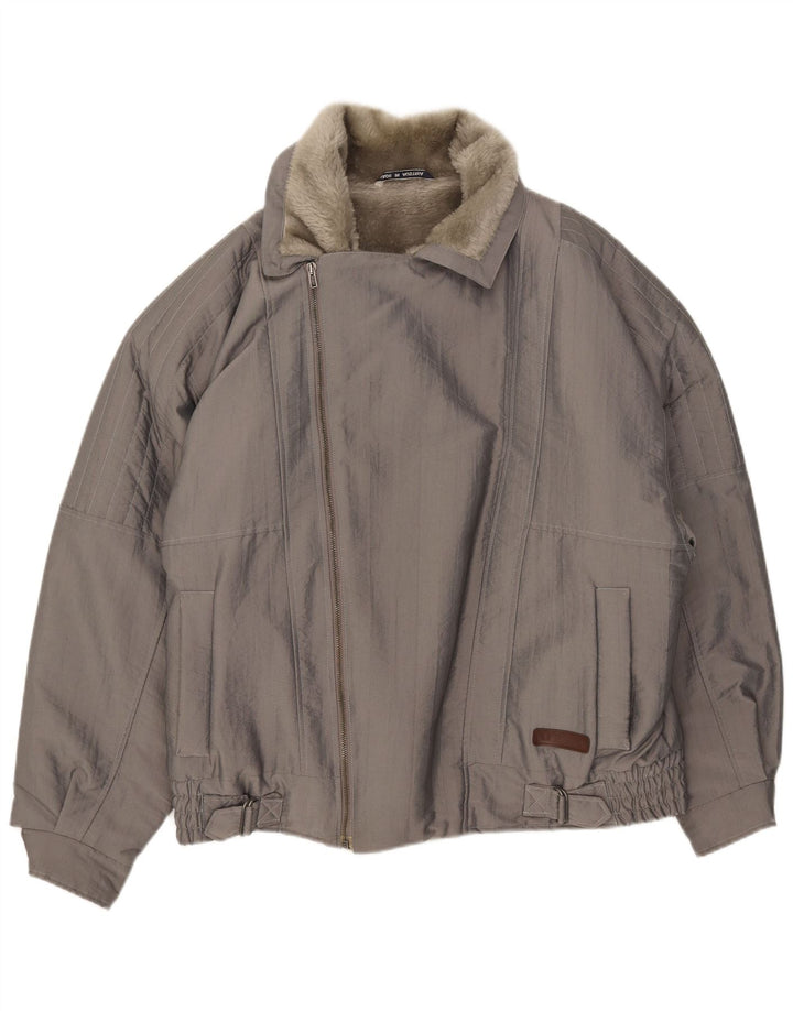 Vintage muška šerpa bomber jakna UK 40 velika siva