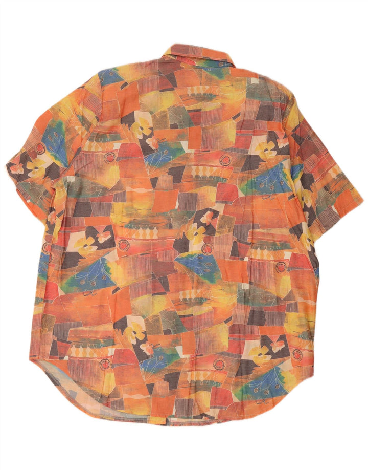 Vintage ženska košulja kratkih rukava s apstraktnim uzorkom UK 20 2XL višebojna