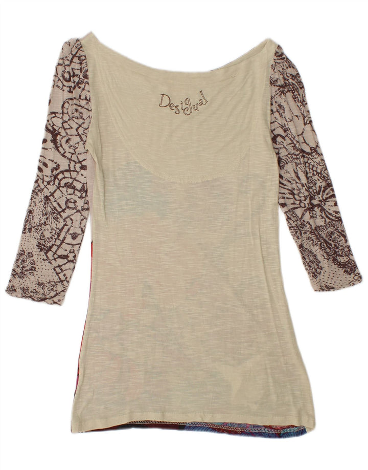 DESIGUAL Ženska majica s 3/4 rukavima s grafikom UK 8 Mali raznobojni cvjetni