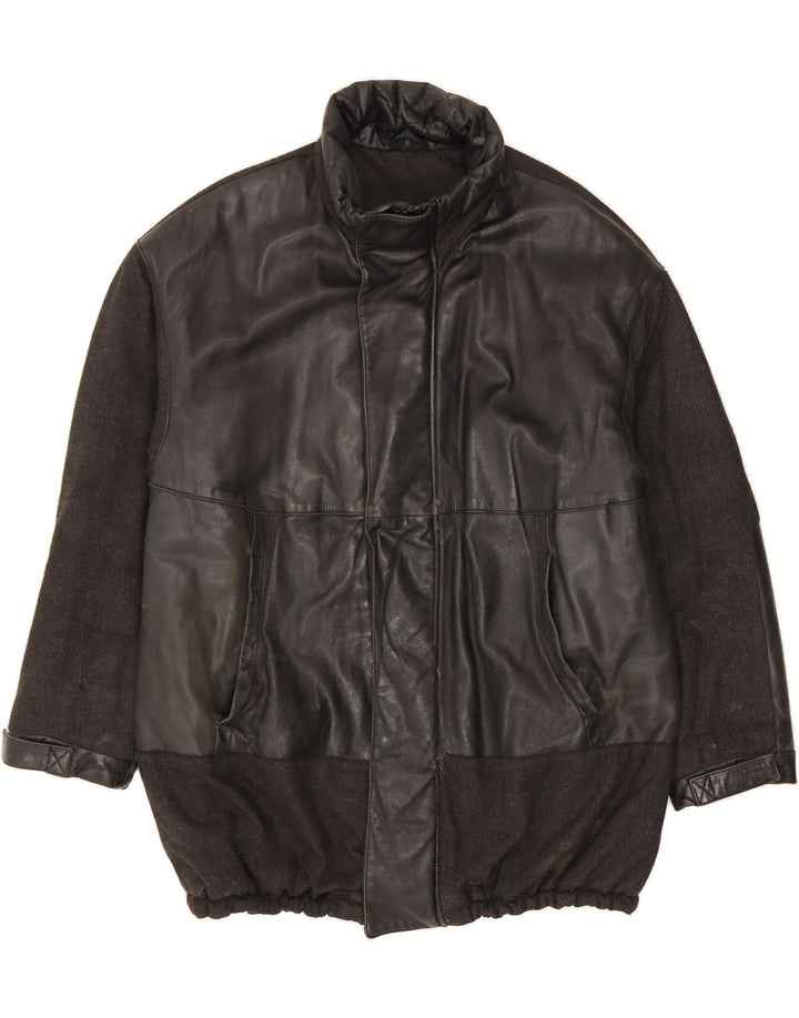 JOOP Mens Leather Jacket UK 42 XL Black Leather Vintage Joop and Second-Hand Joop from Messina Hembry 