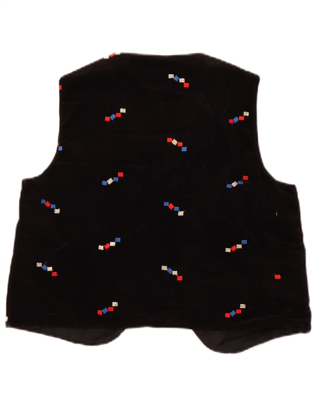 Vintage ženski otvoreni prsluk od samta US 2 XS crni