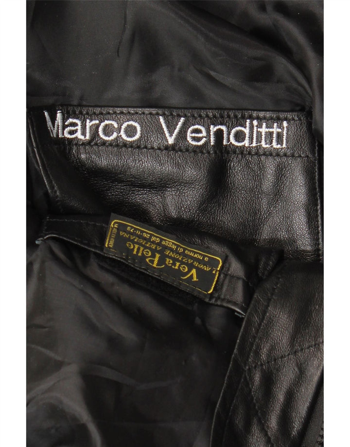 VINTAGE muška kožna jakna UK 36 Mala crna koža