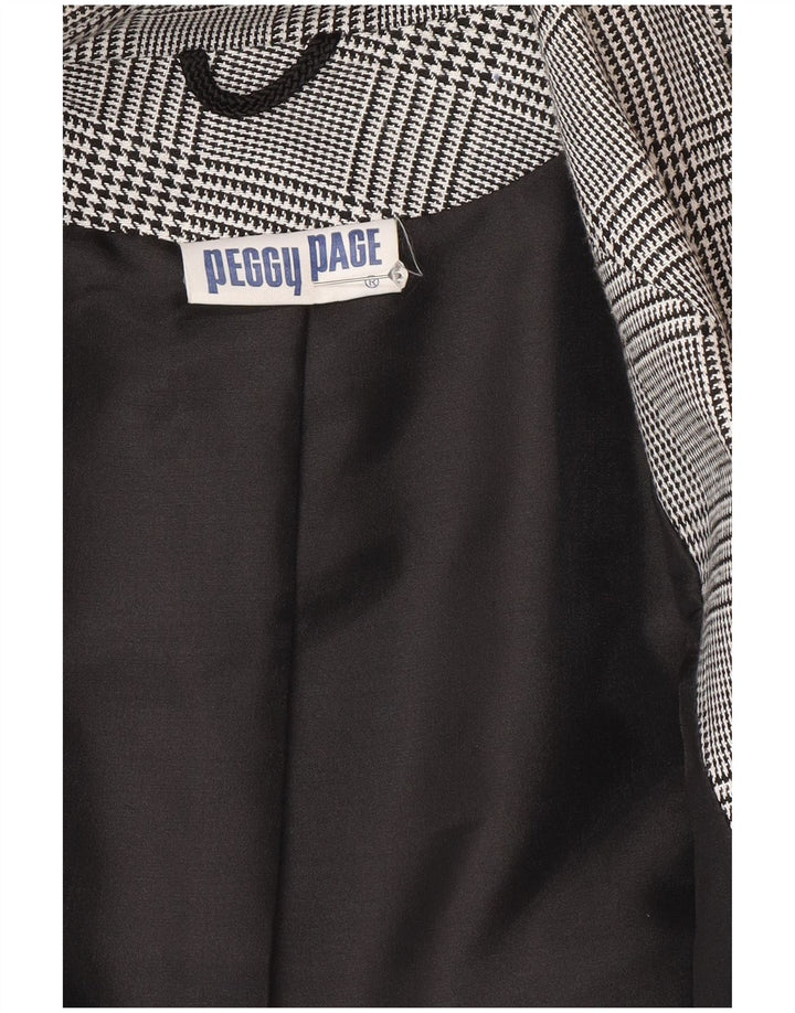 Peggy Page Ženska jakna jakna UK 14 Large Grey Houndstooth