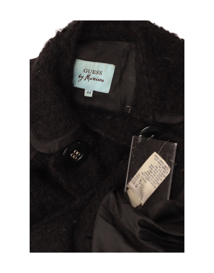 GUESS BY MARCIANO Womens Double Breasted Coat IT 44 Medium Black Cotton Vintage Guess By Marciano and Second-Hand Guess By Marciano from Messina Hembry 