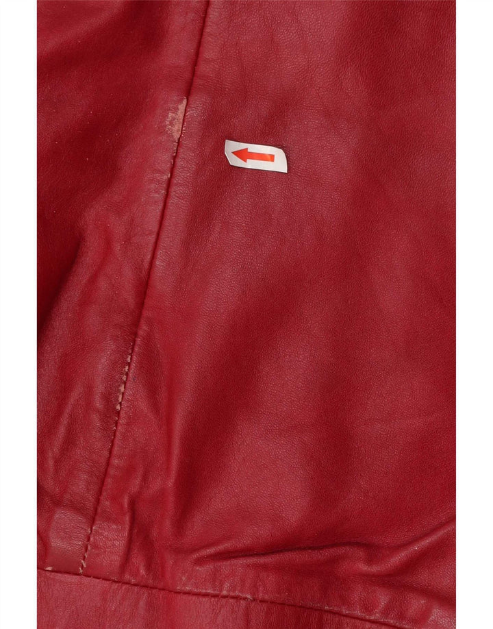 Vintage ženska kožna bomber jakna IT 46 velika crvena