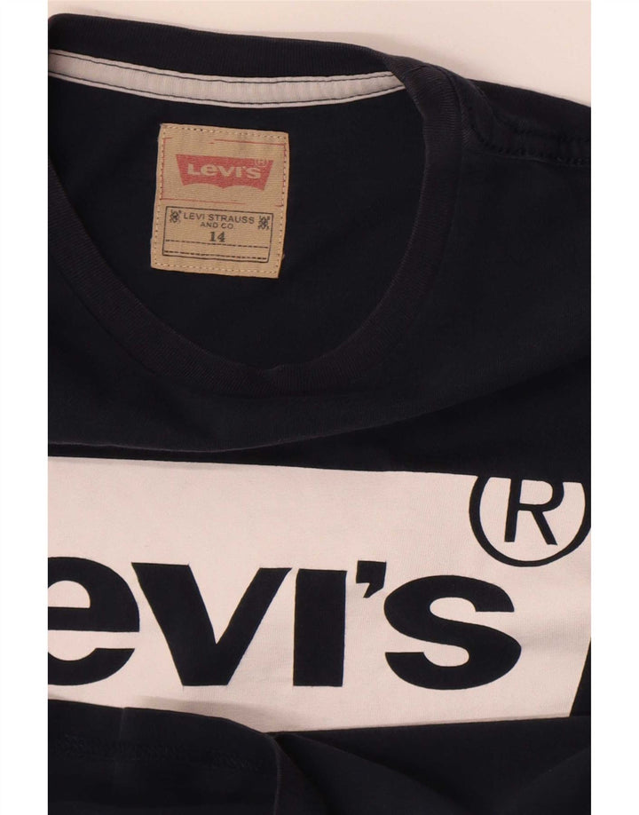 Levi's Boys Regular Graphic T-Shirt Top 13-14 Years tamnoplavi logo