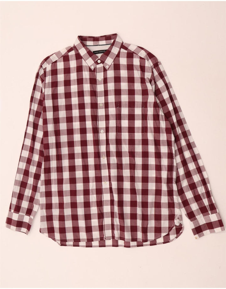 French Connection muška košulja XL bordo gingham pamuk
