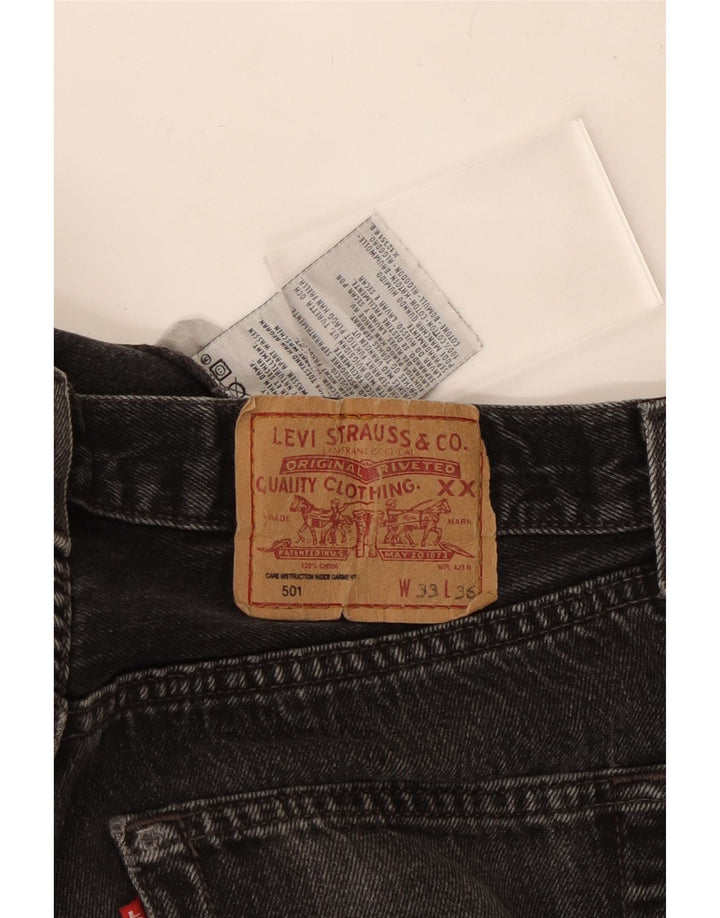 LEVI'S muške 501 ravne traperice W33 L31 sivi pamuk