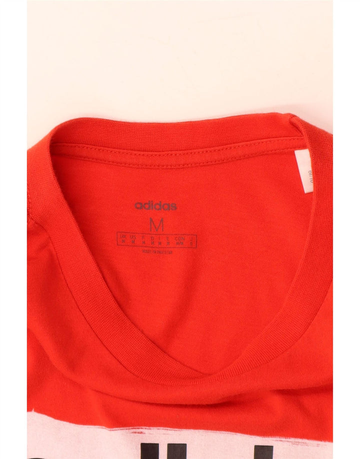 ADIDAS Muška majica kratkih rukava srednje veličine, crveni pamuk