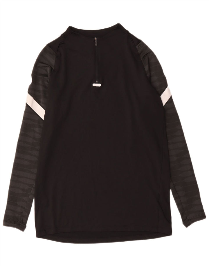 Nike Dri Fit majica s izrezom na patent i gornji dio trenirke srednje crne boje