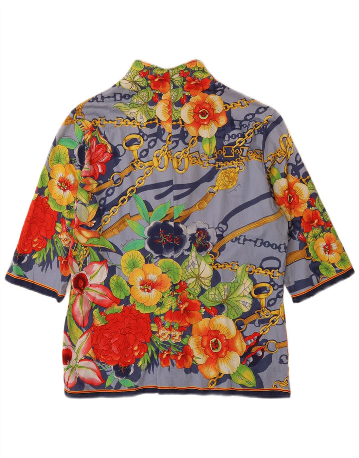 NARACAMICIE Ženska grafička košulja bluza 3/4 rukava UK 16 Velika plava cvjetna