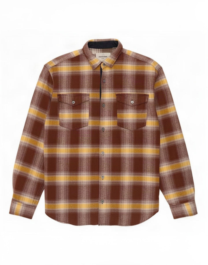 Jack & Jones muška flanelska košulja srednje smeđeg kariranog pamuka