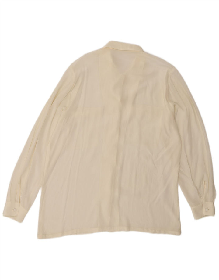 VINTAGE Womens Shirt Blouse UK 14 Large Off White