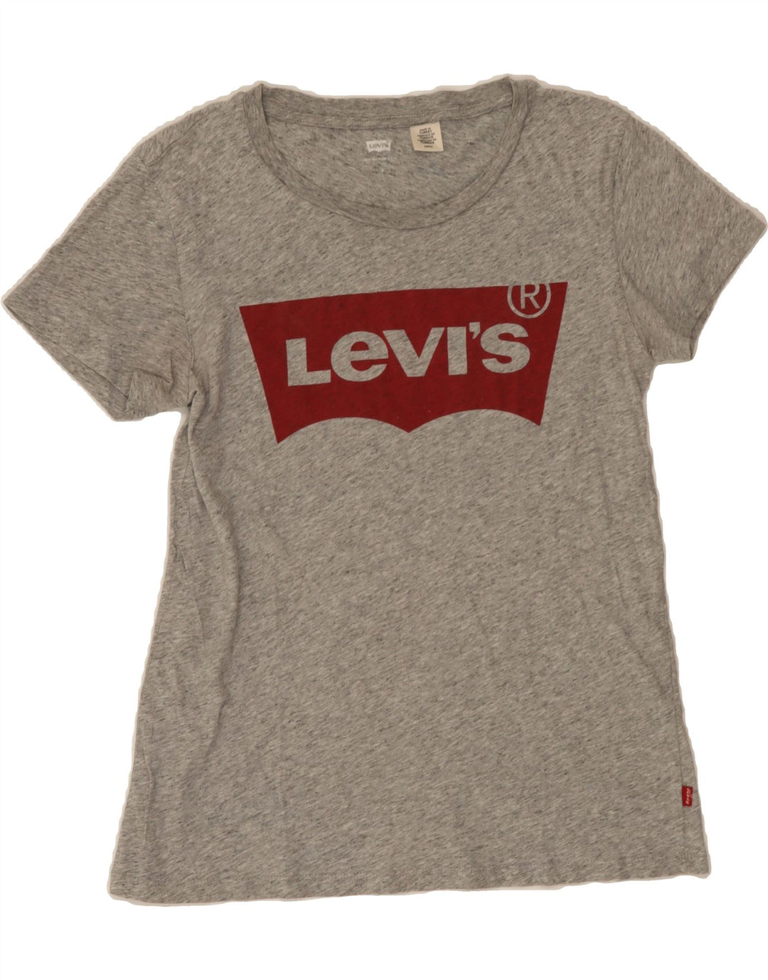 LEVI'S Womens Graphic T-Shirt Top UK 10 Small Grey Vintage Levi's and Second-Hand Levi's from Messina Hembry 