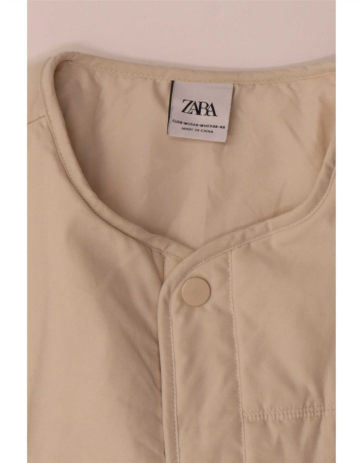 Zara ženska prevelika jakna od flisa UK 10 Mala bež poliester