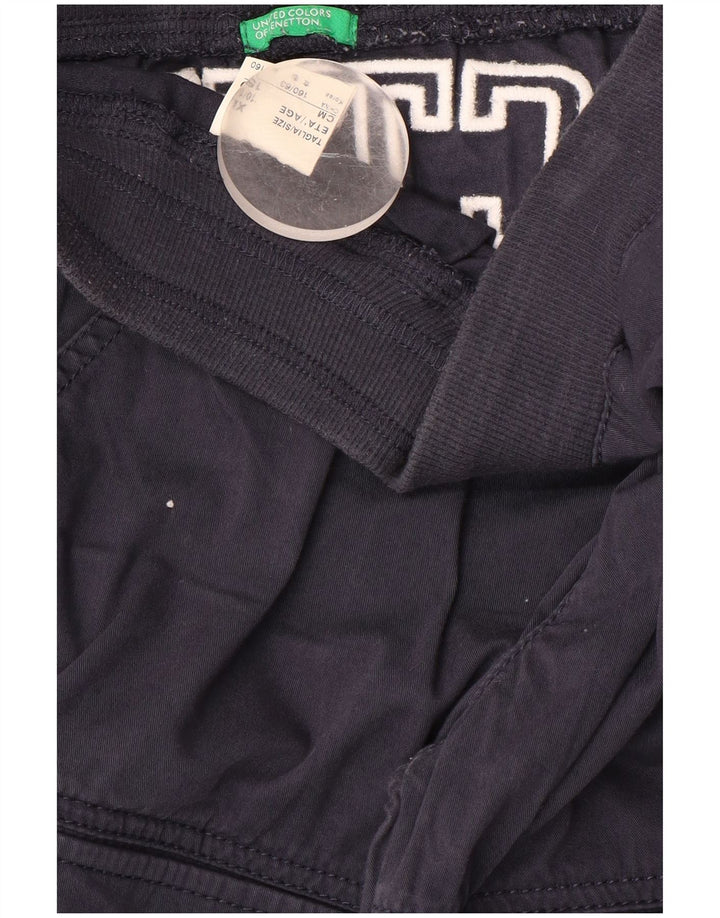 BENETTON Graphic Cargo hlače za dječake 10-11 godina XL W28 L18 tamnoplave