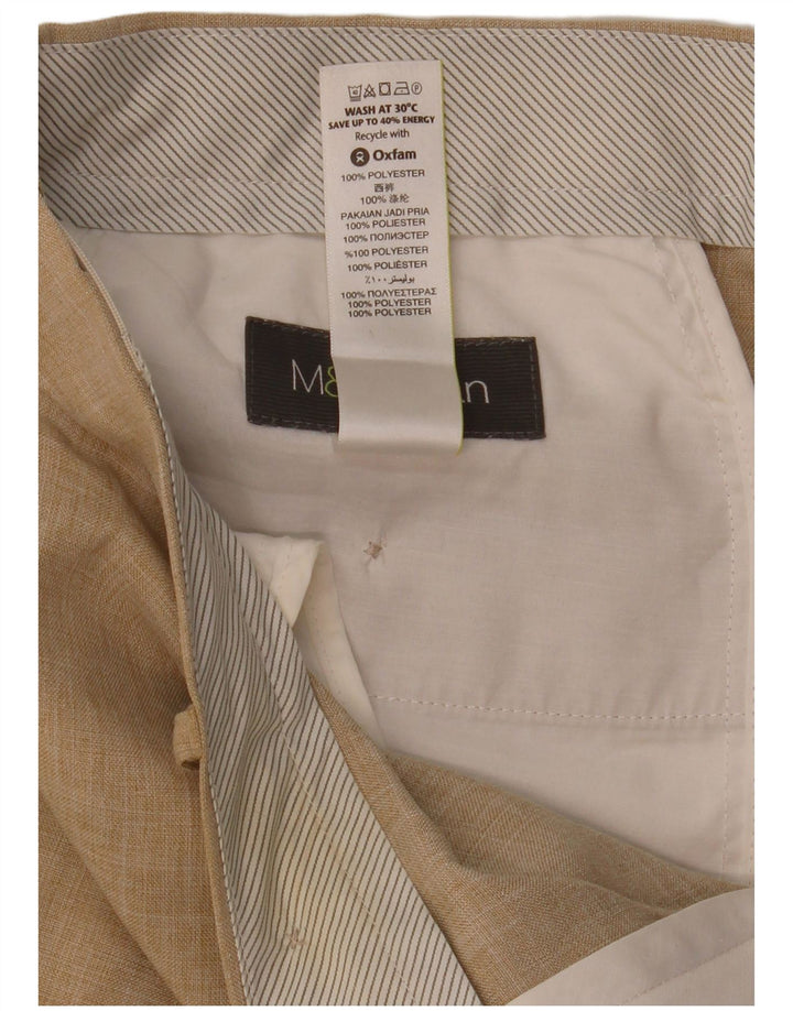 MARKS & SPENCER Muške hlače ravnog odijela W36 L31 Bež poliester