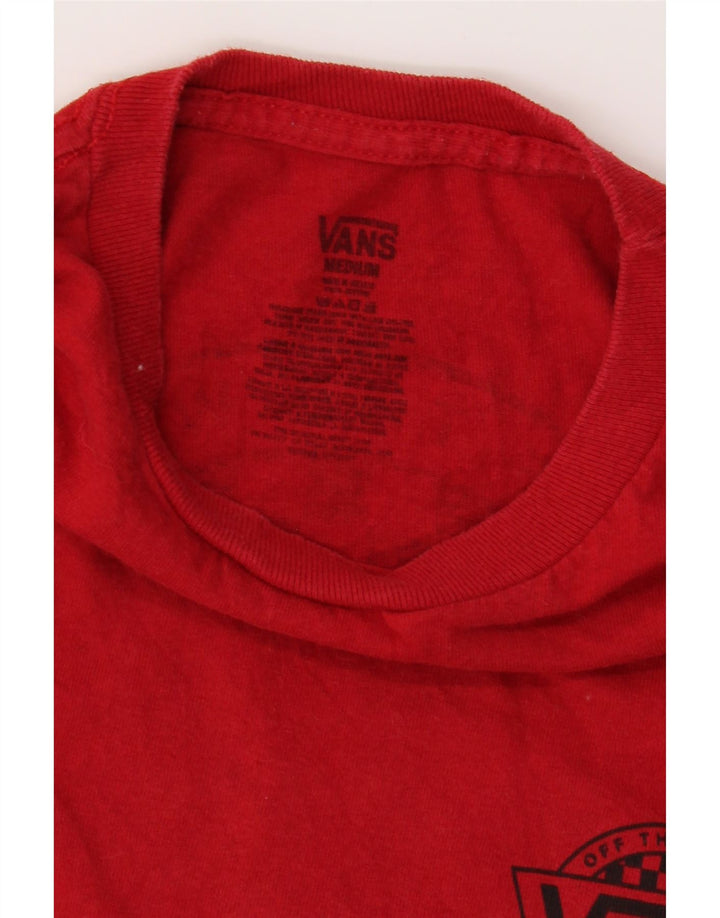 VANS Mens Graphic T-Shirt Top Medium Red Vintage Vans and Second-Hand Vans from Messina Hembry 
