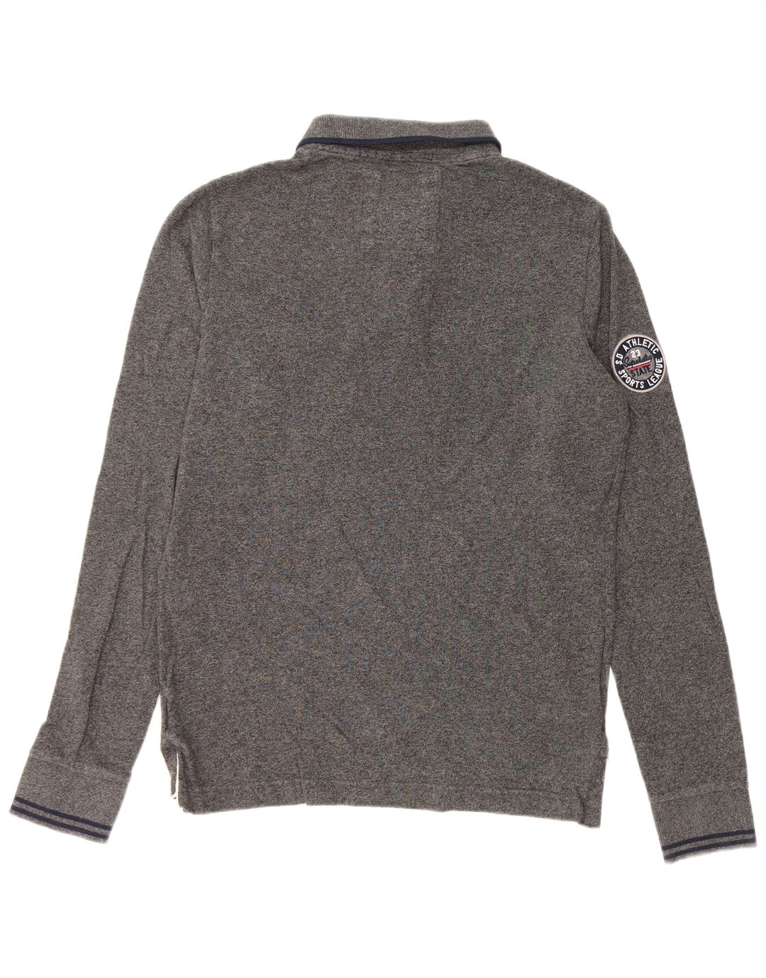 Superdry muška klasična grafička polo majica dugih rukava, srednje sivi pamuk