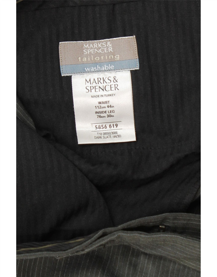 Marks & Spencer muške hlače ravnog odijela W44 L30 sivi poliester