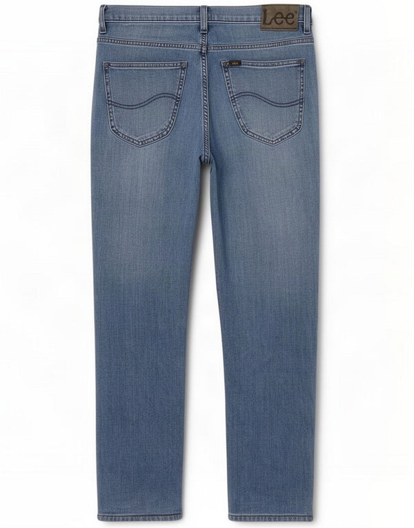 Lee Mens Brooklyn Straight Jeans W34 L28 Blue Cotton