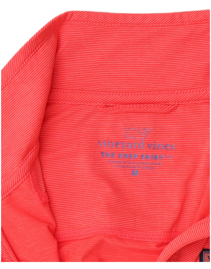 VINEYARD VINES Ženska majica s izrezom i dugim rukavima s patentnim zatvaračem UK 14 srednje ružičasta na pruge