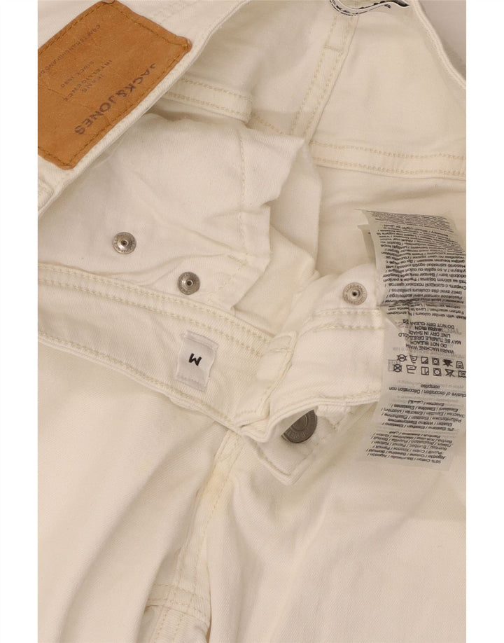 JACK & JONES Muške traper kratke hlače srednjeg kroja W32, bijeli pamuk