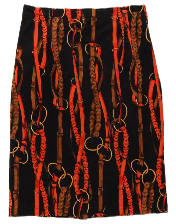 Vintage ženska suknja od samta s apstraktnim uzorkom W26 mala crna