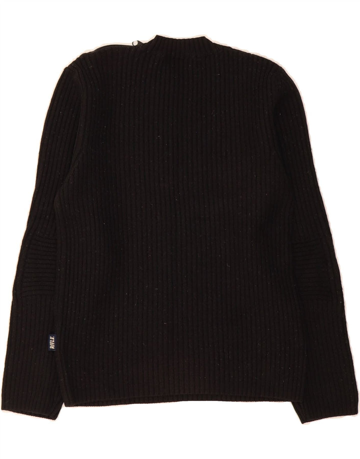 RIFLE Womens Crew Neck Jumper Sweater UK 10 Small Black Vintage Rifle and Second-Hand Rifle from Messina Hembry 