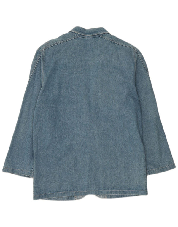 Vintage ženska traper jakna s dugim 2 gumba UK 12 srednje plava