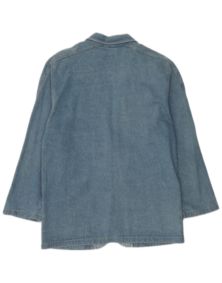 Vintage ženska traper jakna s dugim 2 gumba UK 12 srednje plava