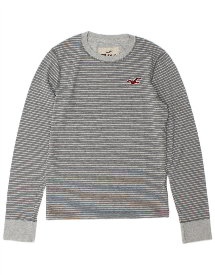 Hollister muška majica dugih rukava na male sive pruge