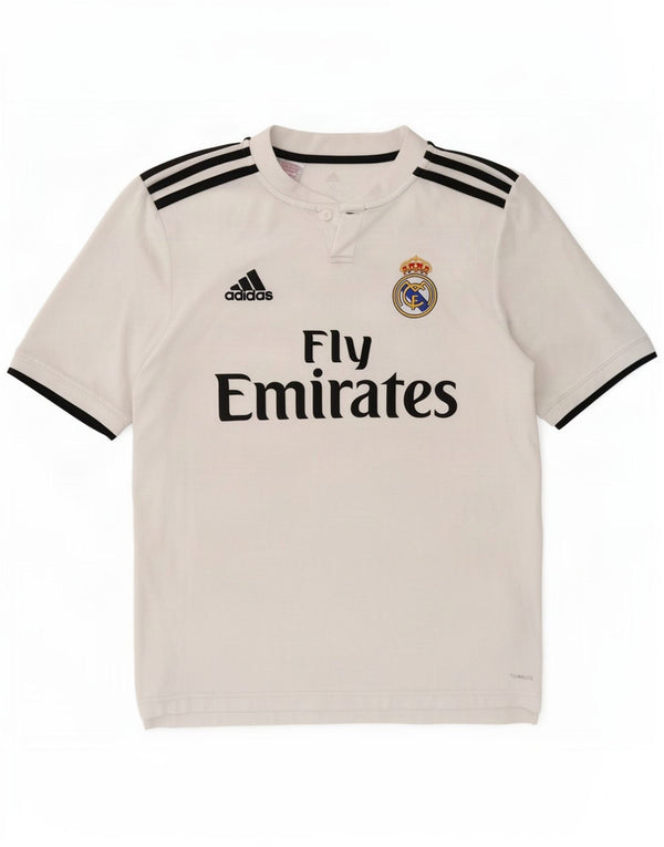Majica kratkih rukava Adidas Boys Real Madrid Graphic T-Shirt Top 15-16 Years XL bijeli poliester