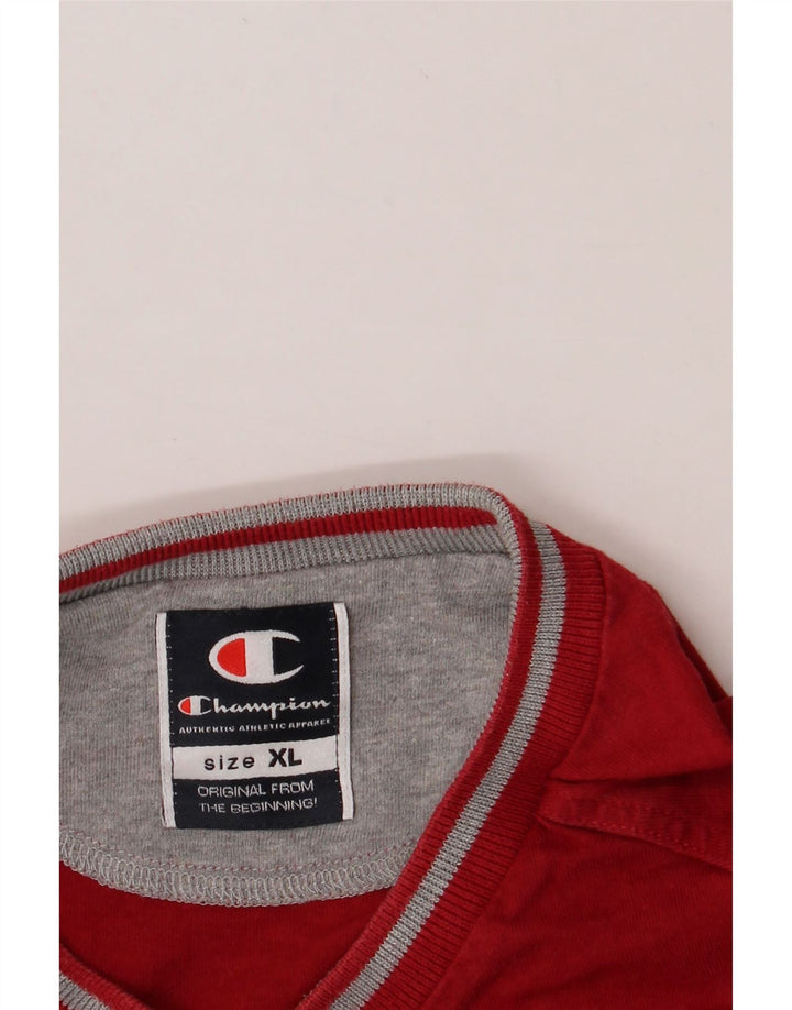 CHAMPION Mens T-Shirt Top XL Red Cotton Vintage Champion and Second-Hand Champion from Messina Hembry 