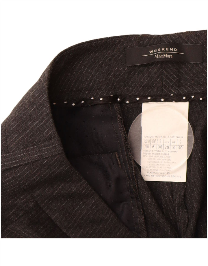 MAX MARA ženske vikend ležerne hlače UK 8 male W28 L27 sive pruge