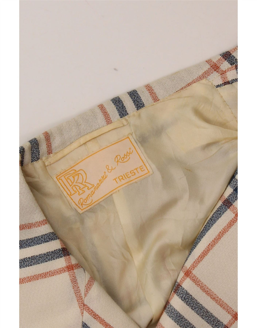 Vintage muški sako sa 2 gumba UK 38 srednje žutobijele boje