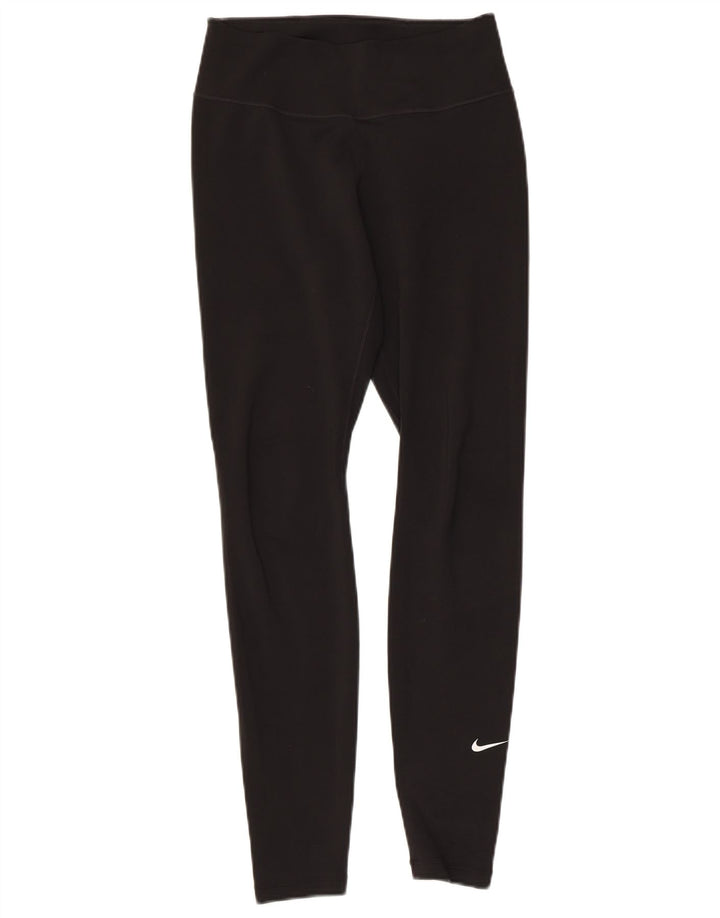 NIKE Ženske Dri Fit Leggings UK 10 Male crne poliesterske