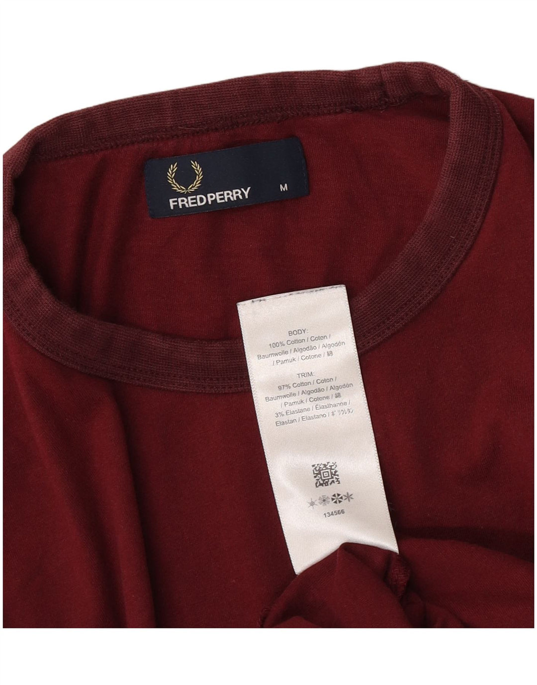 Fred Perry muška majica kratkih rukava Srednji bordo pamuk