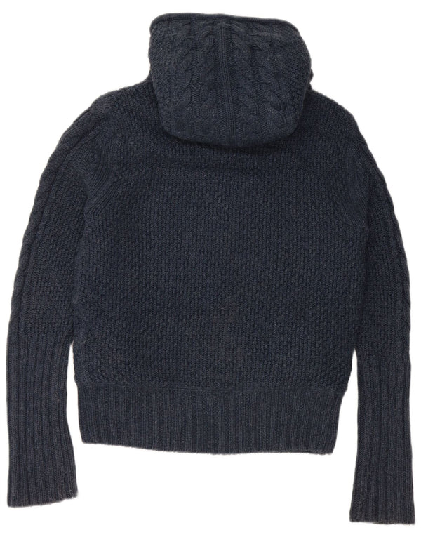Superdry ženski kardigan pulover s kapuljačom UK 14 srednje tamnoplava viskoza