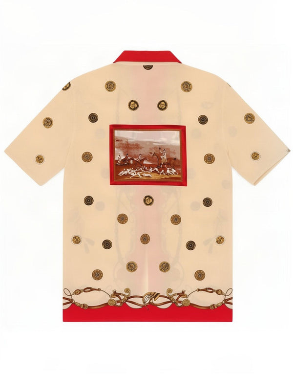 Vintage ženska grafička košulja bluza UK 14 srednje bijele boje