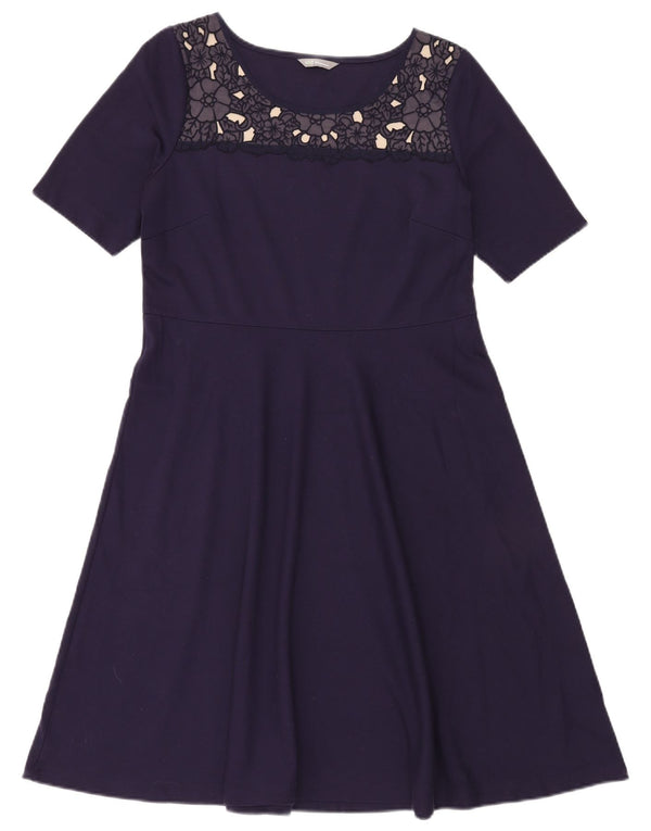 MARKS & SPENCER Ženska haljina A-kroja UK 14 Srednje tamnoplava cvjetna