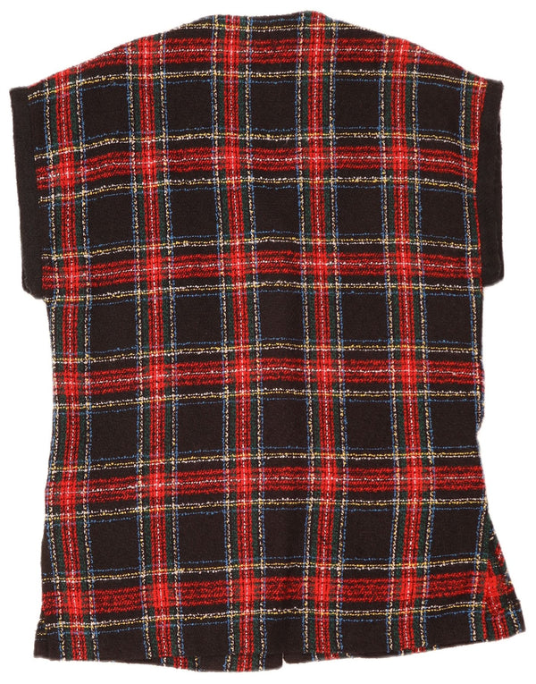 VINTAGE ženska prevelika jakna sa 4 gumba UK 10 Mali crveni karirani